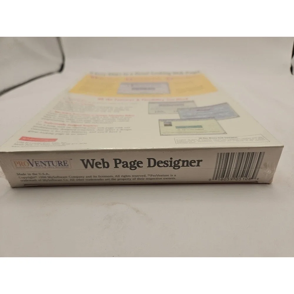 Vtg Sealed Win95 ProVenture WEB PAGE DESIGNER (CD-ROM) Software Big-Box New